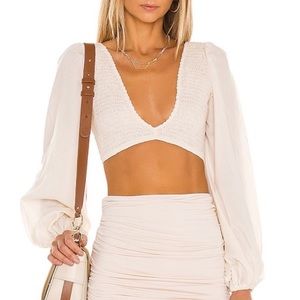 Indah Biru opal crop top